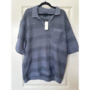 Abercrombie NWT Men's Short Sleeve Knit Polo in Blue Size XL